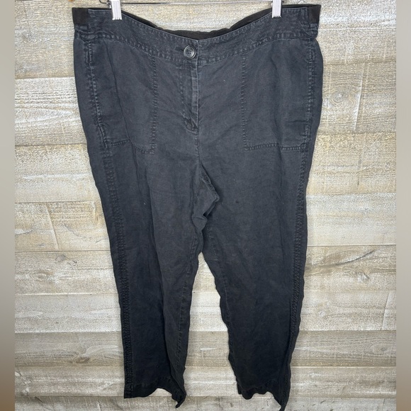 Chico's 100% linen lounge pants dark grey size 2 - Picture 1 of 4